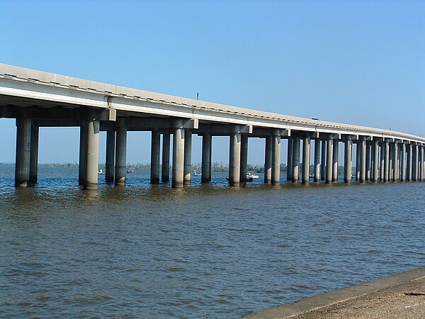 The Manchac Swamp Bridge, which carries I-55 over the Manchac Swamp