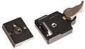 Manfrotto 323 quick release clamp open with 200PL plate.jpg