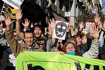 Manifestación contra la Ley Mordaza en Madrid 20-12-2014