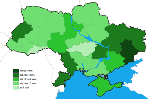 Список Областей України За Чисельністю Населення