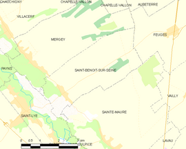 Mapa obce Saint-Benoît-sur-Seine