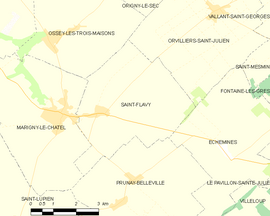 Mapa obce Saint-Flavy