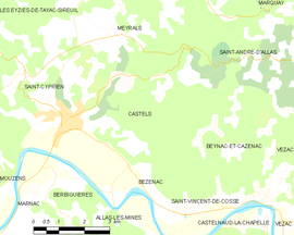 Mapa obce Castels