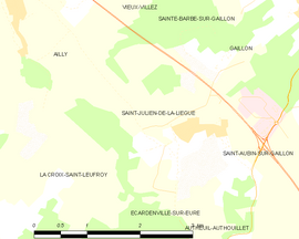 Mapa obce Saint-Julien-de-la-Liègue