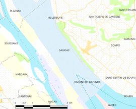 Mapa obce Gauriac
