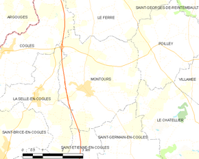 Poziția localității Montours