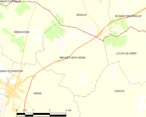 Poziția localității Meunet-sur-Vatan