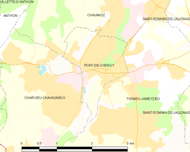 Mapa obce Pont-de-Chéruy