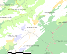 Mapa obce Foncine-le-Bas