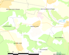 Mapa obce Vassincourt