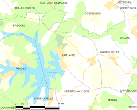 Mapa obce Langatte