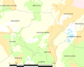 Mapa obce Longueil-Annel