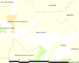Mapa obce Sars-le-Bois