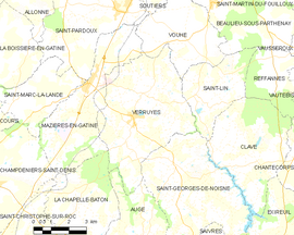 Mapa obce Verruyes