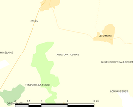 Mapa obce Aizecourt-le-Bas