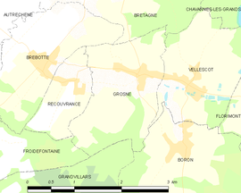 Mapa obce Grosne