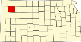 Locatie van Thomas County in Kansas