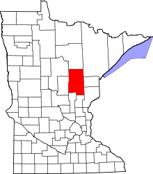 Harta e Aitkin County në Minnesota