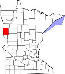 Harta e Clay County në Minnesota