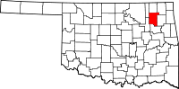 Locatie van Rogers County in Oklahoma