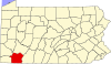 State map highlighting Fayette County