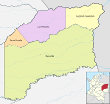 Municipalities of Vichada. Mapa de Vichada (politico).svg