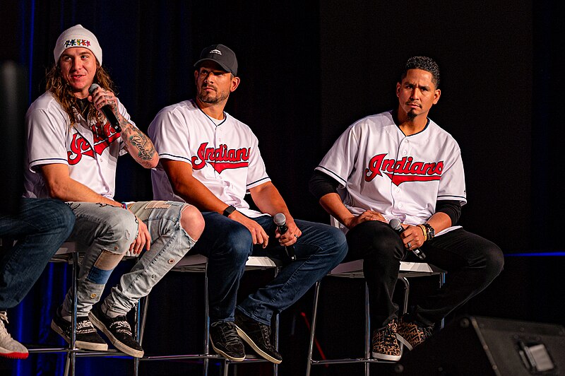 File:Mike Clevinger, Brad Hand, and Carlos Carrasco February 1, 2020 (49488517208).jpg