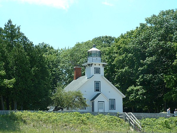 The Mission Point Light at the northern end of M-37 on Old Mission Point