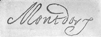 Signature on a 1622 legal document Montdory signature 1622-07-14 - Cottier 1937, after p62.jpg