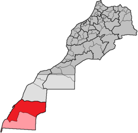 Ubicación de la provincia de Oued Ed-Dahab