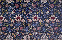 William Morris textile design, 1883 Morris Evenlode printed textile.jpg