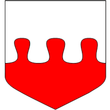 Per fess nebuly argent and gules Nebule.png