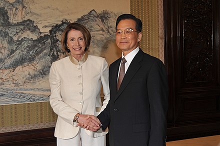 Pelosi with Chinese Premier Wen Jiabao during a trip to China in 2009