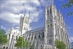Construction of Washington National Cathedral began in 1907 and was completed in 1990. National Cathedral in DC.jpg