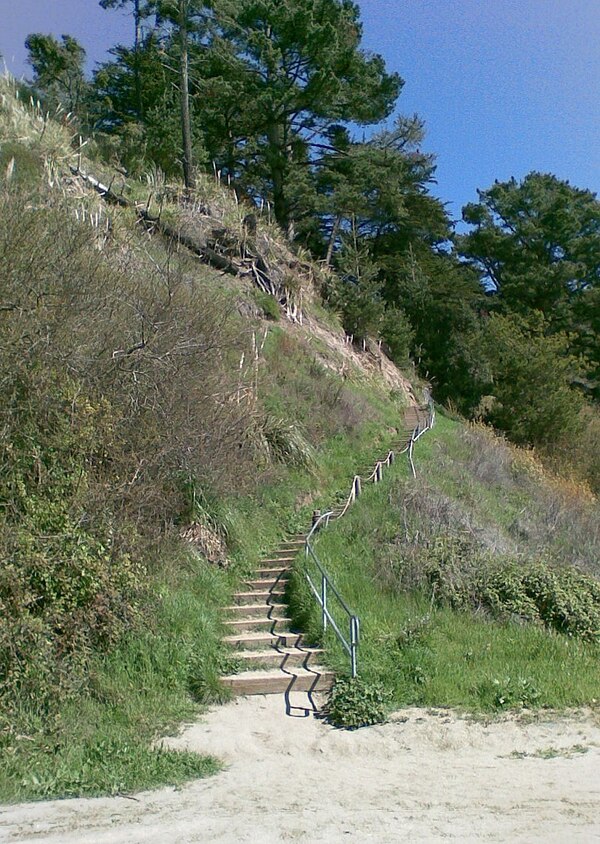 Stairs to campgrounds