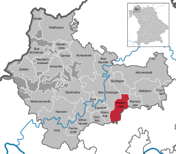 Läget för Oerlenbach i Landkreis Bad Kissingen