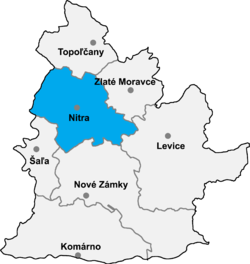 Location of Nitra apriņķis