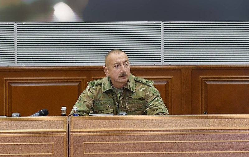 File:Operational meeting was held under the leadership of President, Commander-in-Chief Ilham Aliyev at Central Command Post of the Ministry of Defense (cropped).jpg