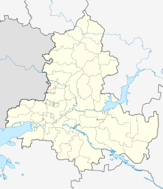 Mapa konturowa obwodu rostowskiego, po lewej nieco na dole znajduje się punkt z opisem „Taganrog”