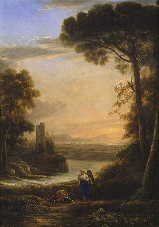 <i>Landscape with Tobias and Raphael</i> 1639-40 painting by Claude Lorrain