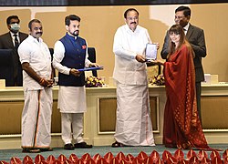 Joshi at the 67th National Film Awards ceremony in New Delhi on 25 October 2021