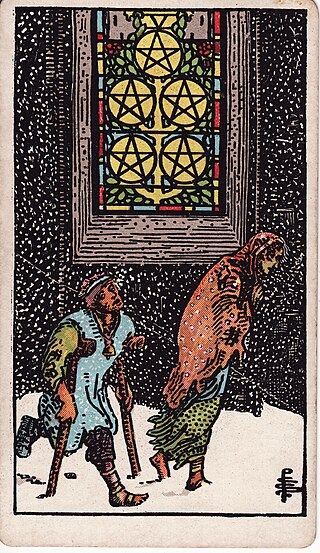 <span class="mw-page-title-main">Five of Coins</span> Minor Arcana Tarot Card