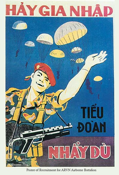 South Vietnam ARVN TDND 3rd Parachute Battalion Airborne Trained US Army Sp Forc
