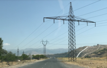 German-made Sachsenwerk pylon in Armenia Power line Yerevan-Sevan.png