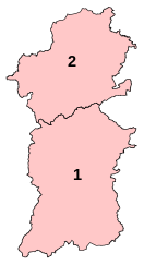 Поуис в парламентских округах с 2010 года.