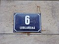 Čeština: Číslo orientační v Lublaňské ulici, Praha 2, Česká republika. English: House number in Lublaňská Street, Prague 2, Czech Republic.