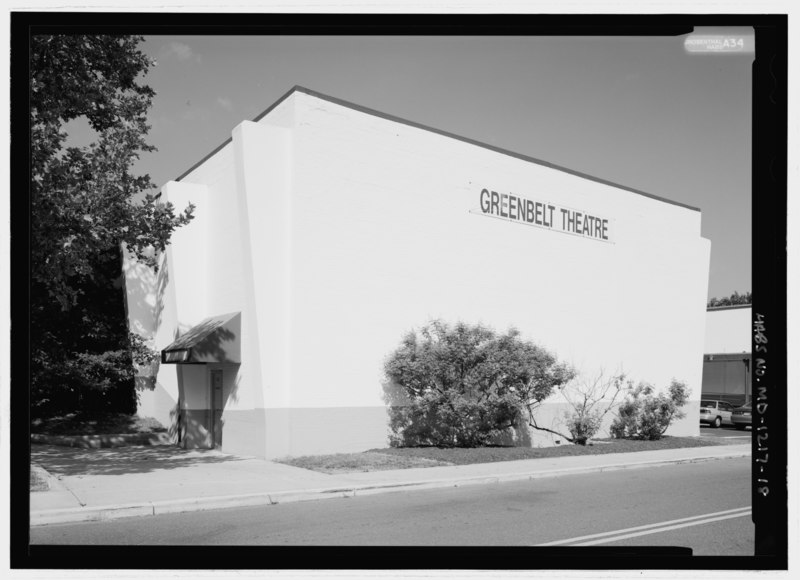 File:REAR ELEVATION OF GREENBELT THEATER, FROM EAST. - Old Greenbelt, Crescent Road and Southway, Greenbelt, Prince George's County, MD HABS MD-1217-18.tif
