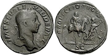 Coin on the occasion of Severus Alexander's departure for Persia