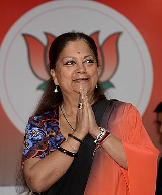 <span class="mw-page-title-main">Vasundhara Raje</span> 13th Chief Minister of Rajasthan