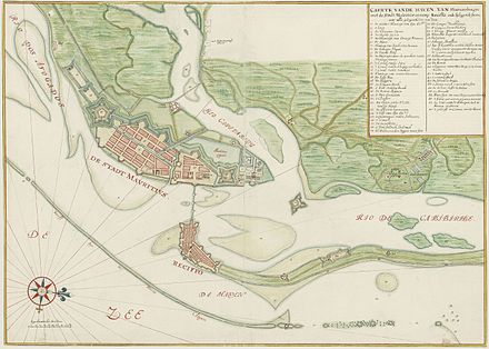 Map of Mauritsstadt (Recife), 17th century